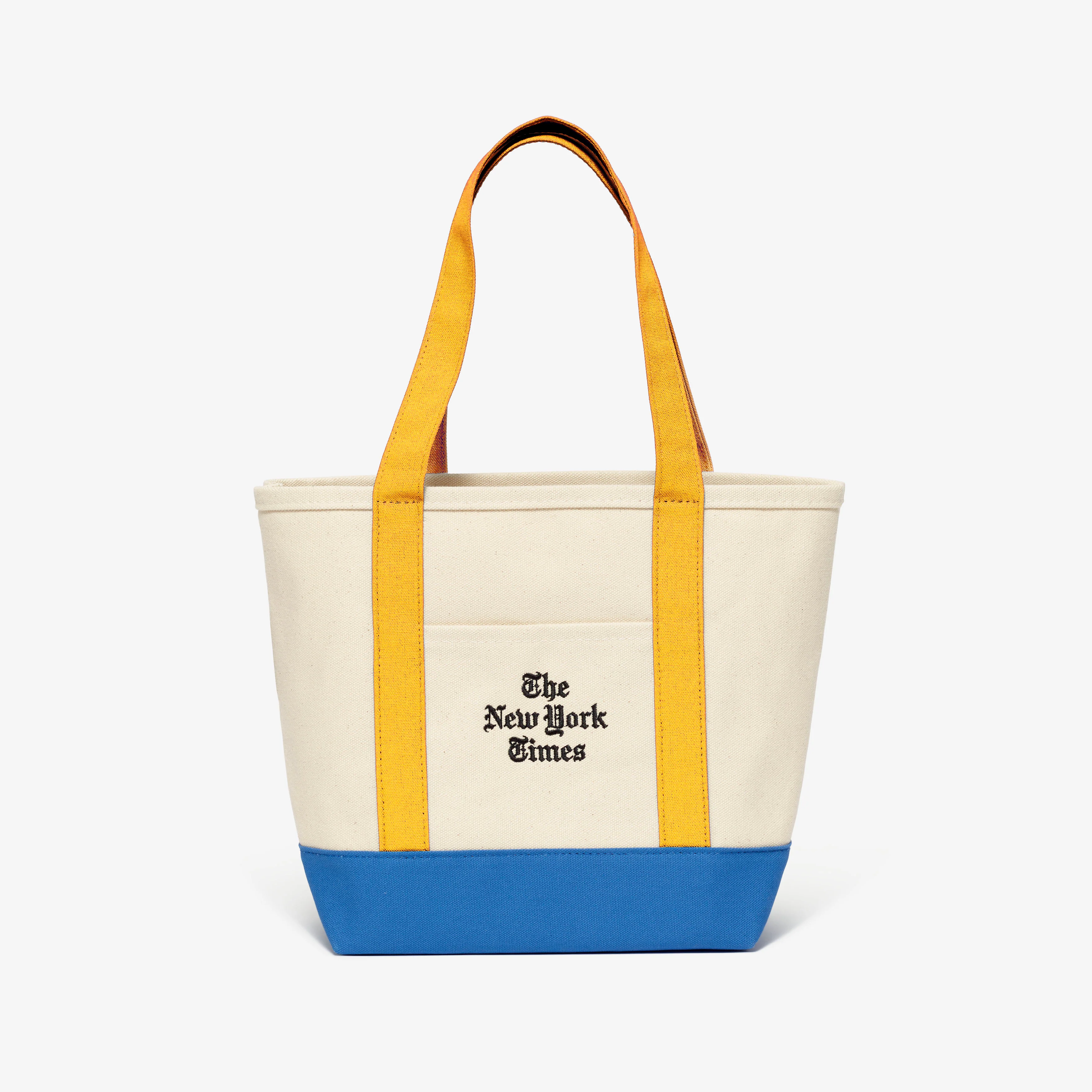 Colorblock Stacked Logo Mini Canvas Tote – Blue & Yellow